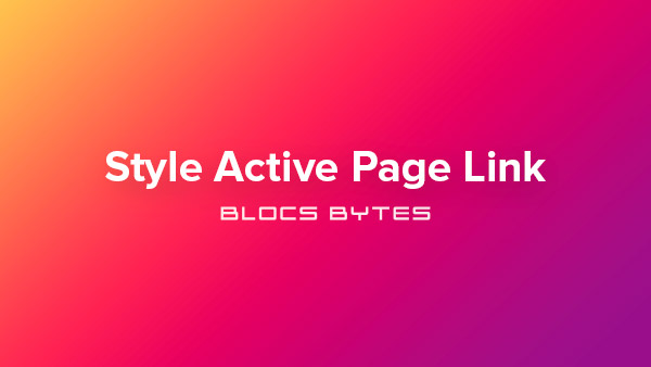 How to Style a Navigation Active Page Link