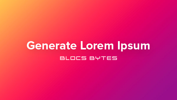 How to Generate Lorem Ipsum