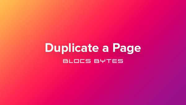 How to Duplicate a Page