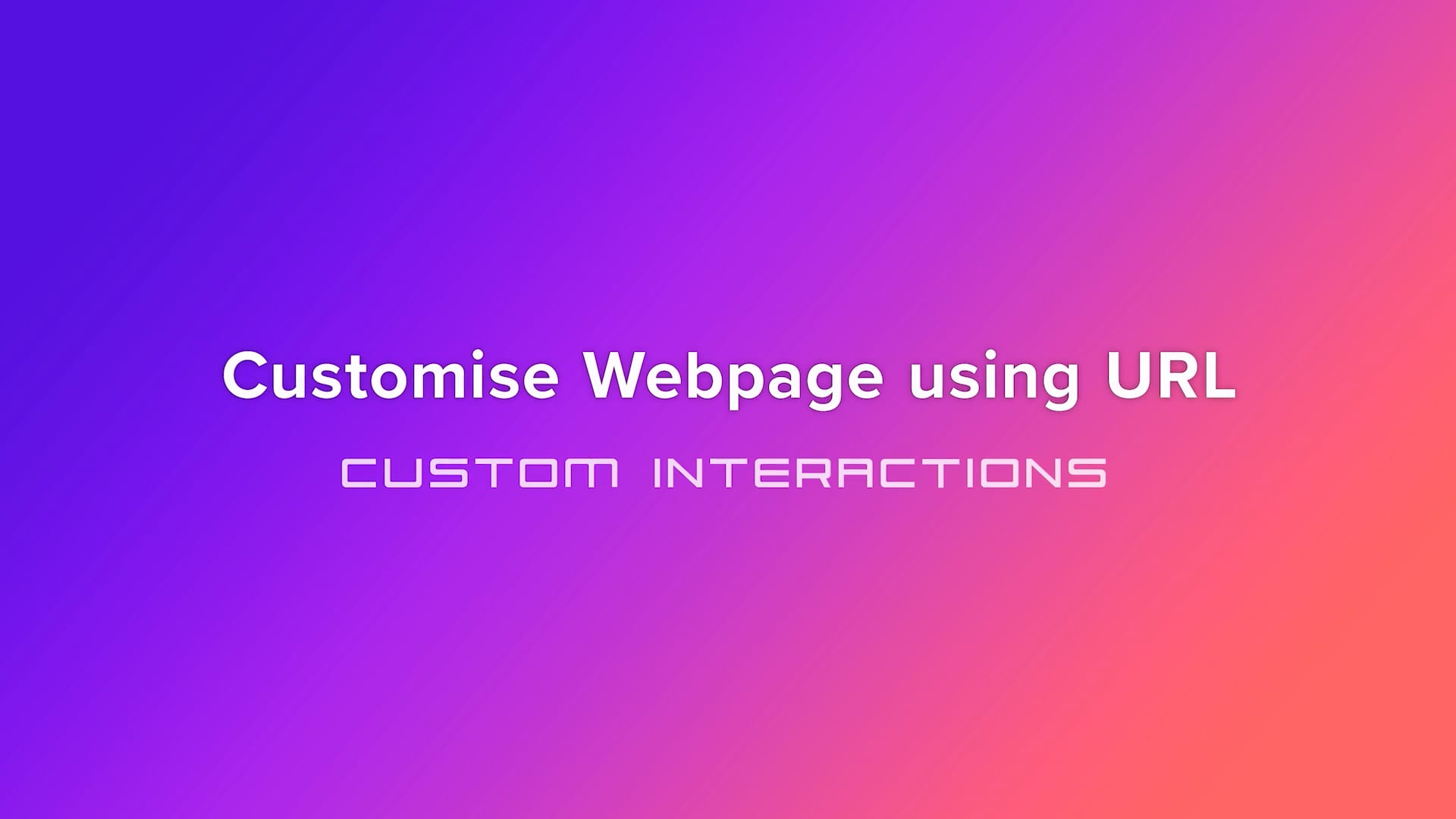 Customise Webpage using URL