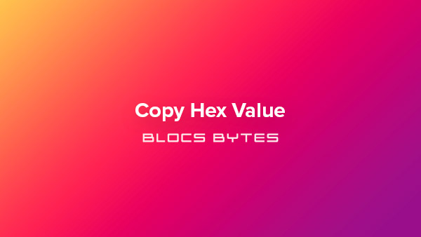 How to Copy a Hex Value